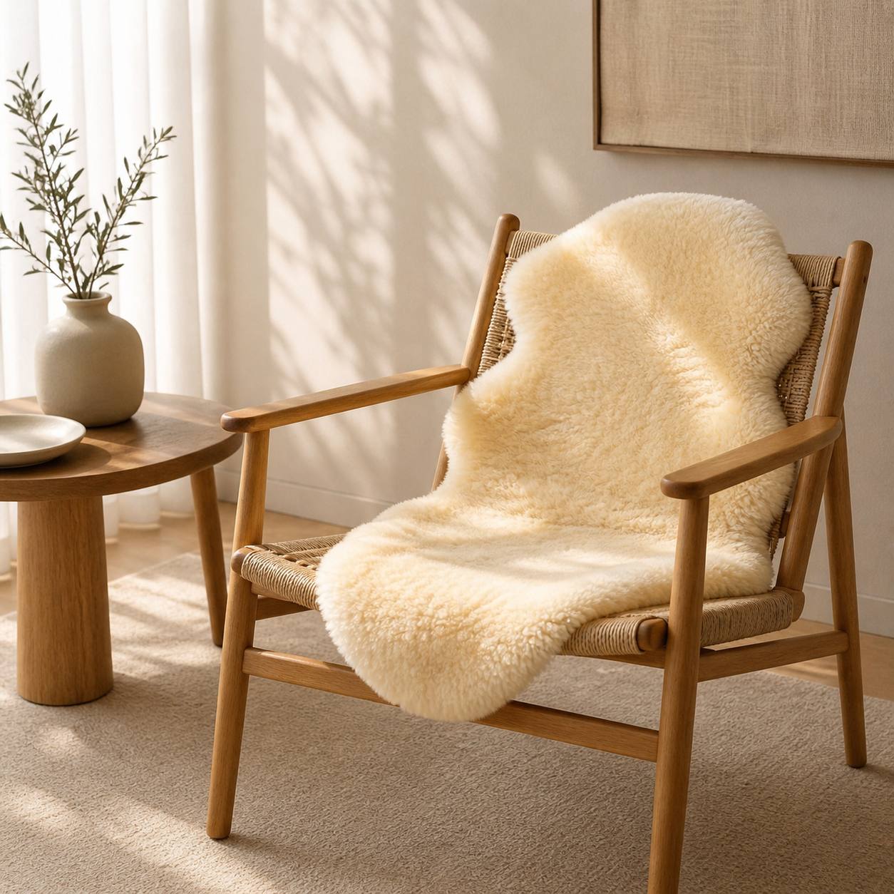 Real Australian Sheepskin Rug 136×65cm Short Wool Natural Cream Soft Fur Mat