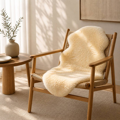 Real Australian Sheepskin Rug 136×65cm Short Wool Natural Cream Soft Fur Mat